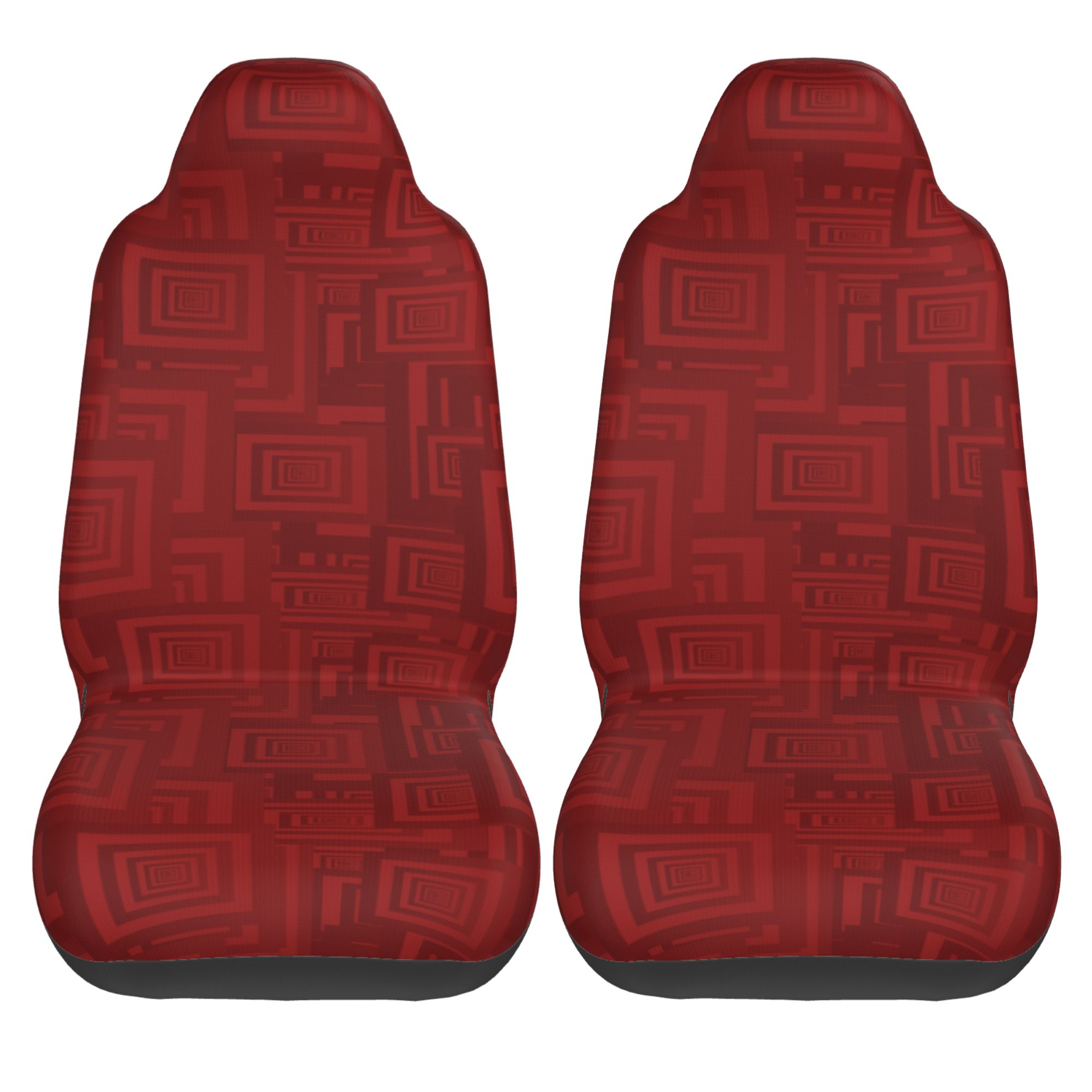 ZICANCN Car Seat Covers Front Seats Only，Maroon Abstract Geometry Automotive Seat Covers Protectors for Cars Trucks Suv 2 Pack