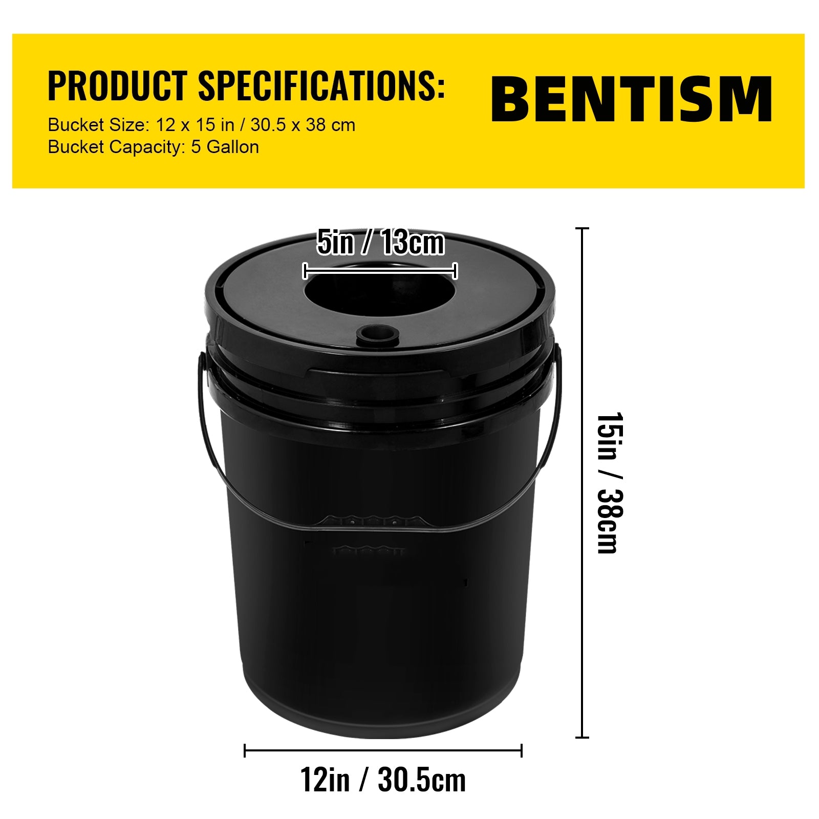 BENTISM Hydroponics Deep Water Culture DWC Hydroponic System 5 Gallon 5 Buckets