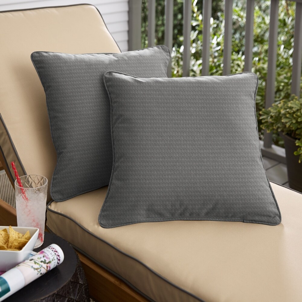 Humble + Haute Outdura Solid Indoor/Outdoor Corded Square Pillows (Set of 2)