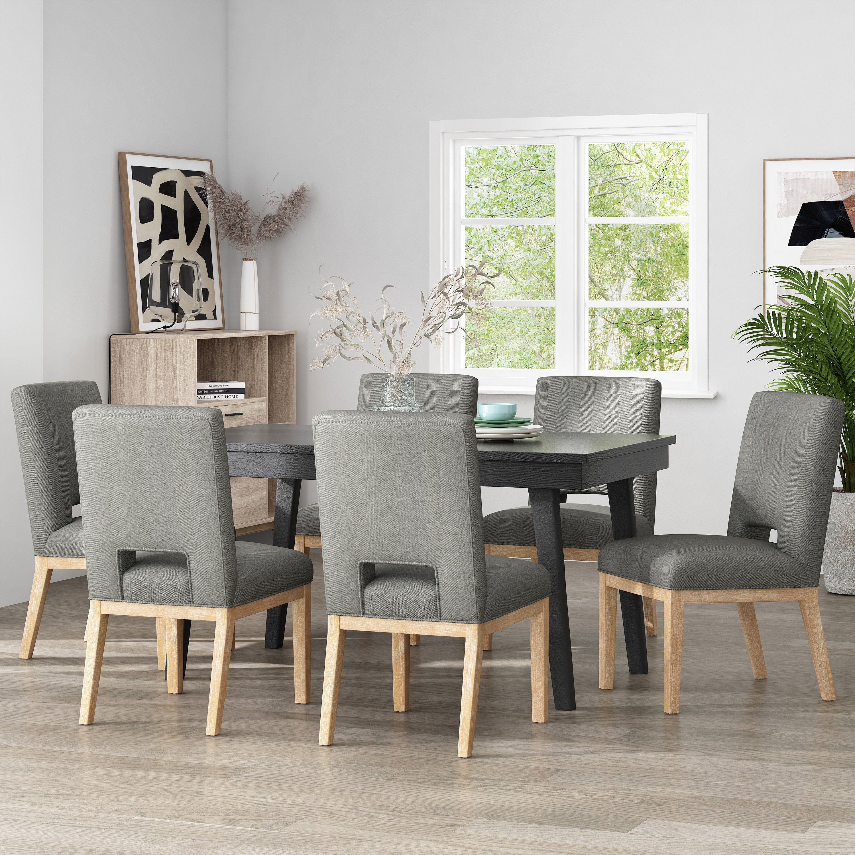 Parkey Upholstered Dining Chairs, Set of 6