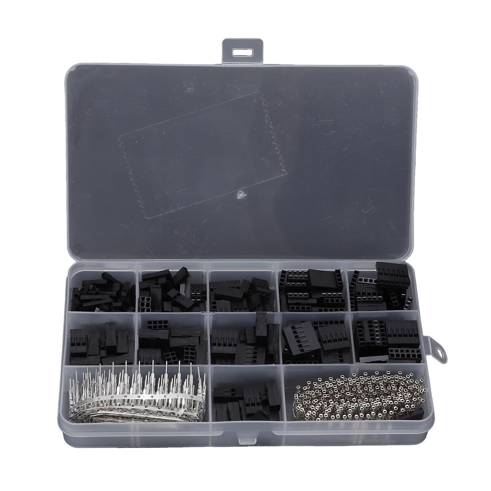 620pcs Wire Jumper Pins Header Male Female Crimp Pins Connector Housing Kit For 18-26awg Cable