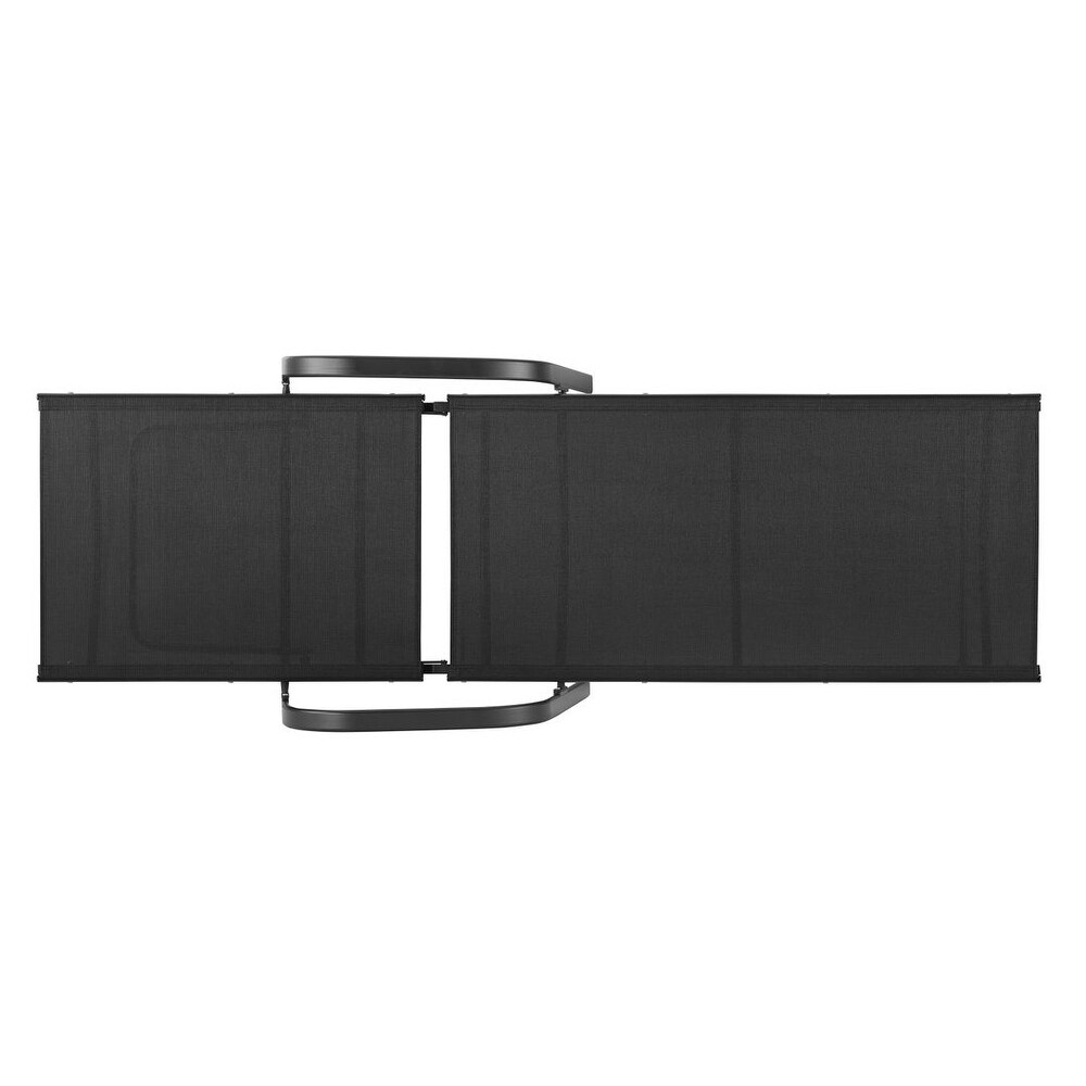 Corvus Antonio Outdoor Black Sling Fabric Adjustable Chaise Lounge