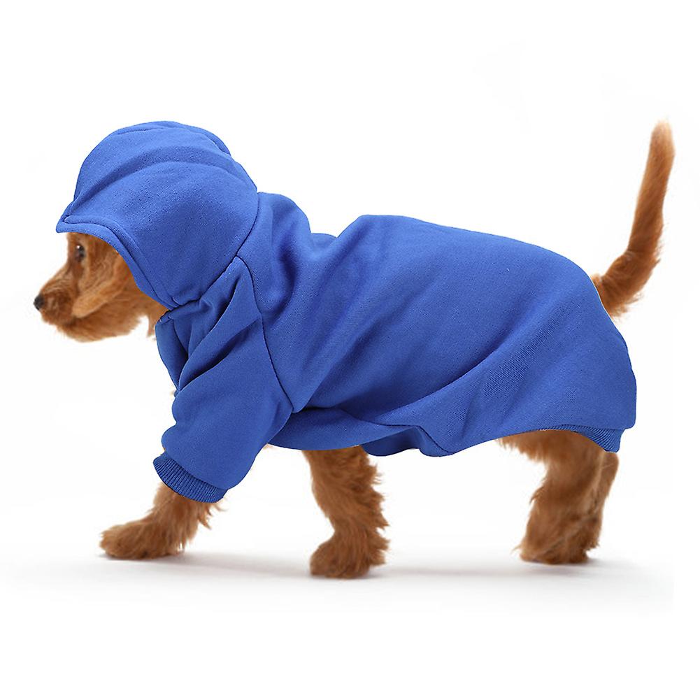 Cute Polyester Pet Winter Warm Hoodie Sweatshirt Clothes Coat For Dogs Puppy Cats(dark Blue Xl)