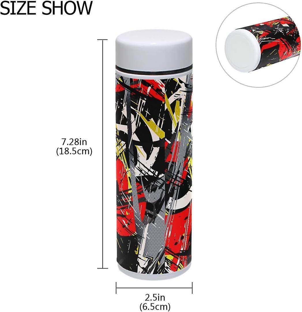 Vacuum Insulated Stainless Steel Water Bottle Graffiti Abstract Geometric Thermos Tumblers Portable Hyrdoflask Travel Mug