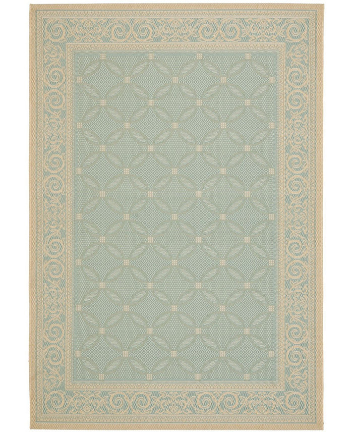 Safavieh Courtyard CY6107 Aqua and Cream 4' x 5'7 Outdoor Area Rug