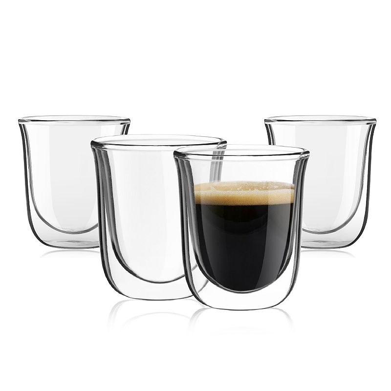 JoyJolt Javaah 4-pc. Double Wall Insulated Espresso Glass Set