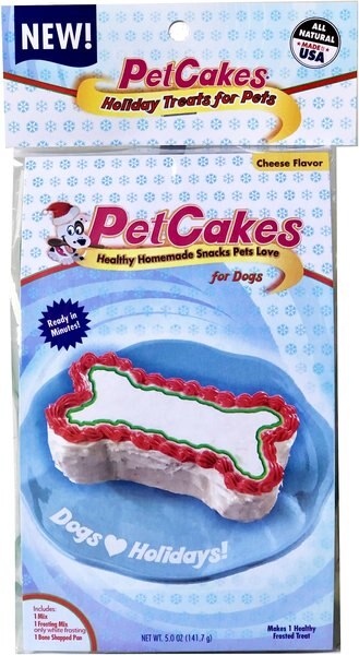 PetCakes Holiday Cheese Flavored Cake Kit Dog Treats， 5-oz bag