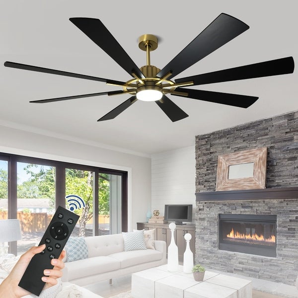 Remote Ceiling fan with Lights Large 8 Wooden Blades Shopping - The Best Deals on Ceiling Fans | 41709070