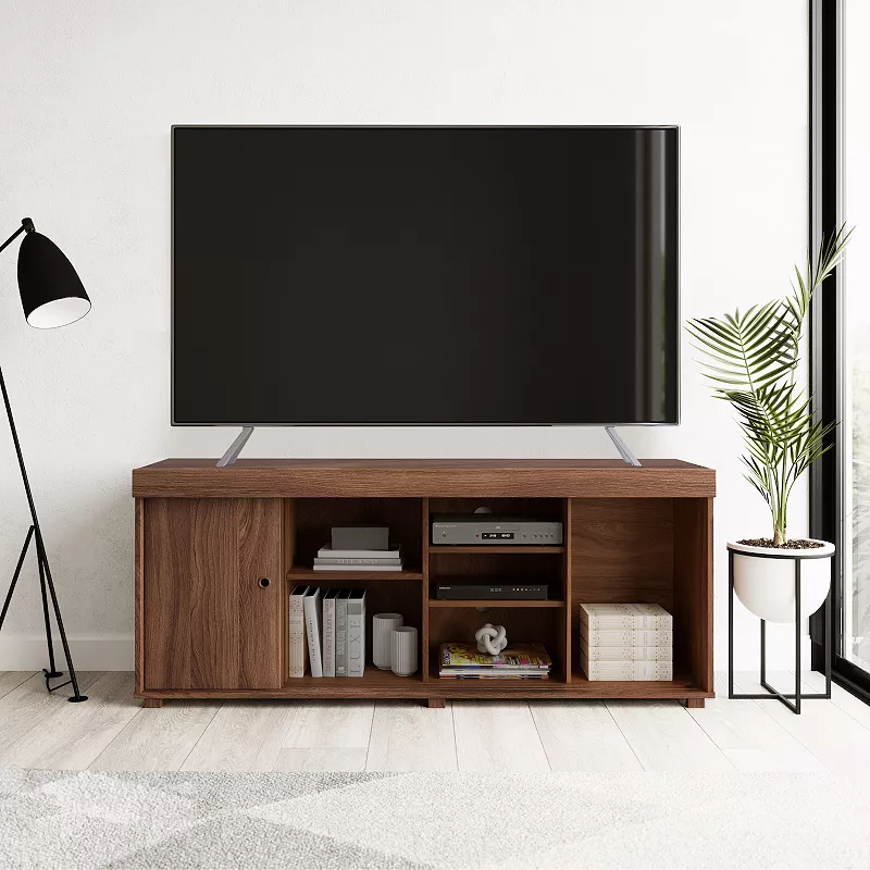 Techni Mobili Walnut Finish Storage TV Stand