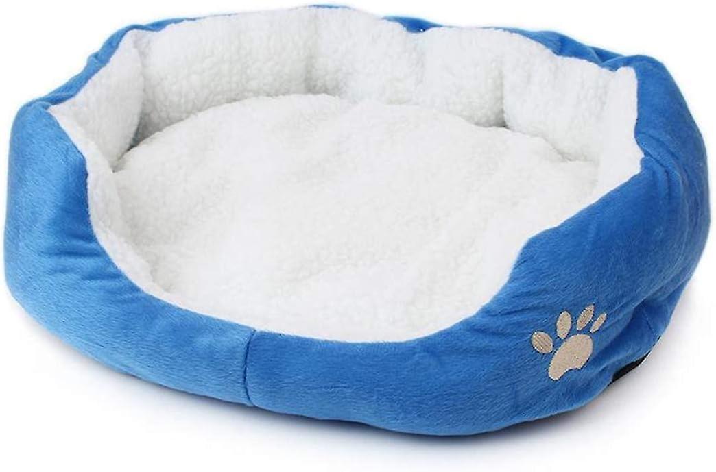 Pet Bed For Cats And Small Medium Dogs Basket With Round Or Oval Donut Cushion Nesting Pet Bed，blue，50 * 40，b