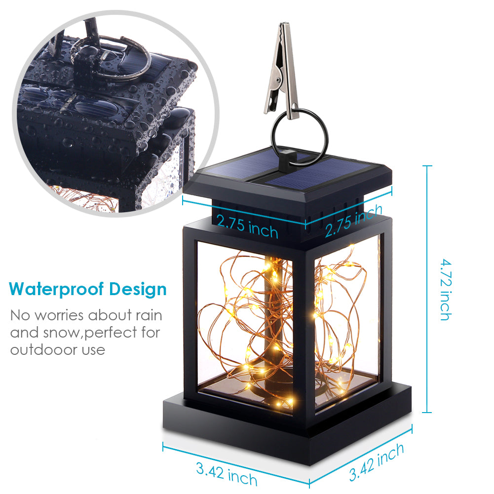 Topchances Metal Solar Outdoor Hanging Lantern