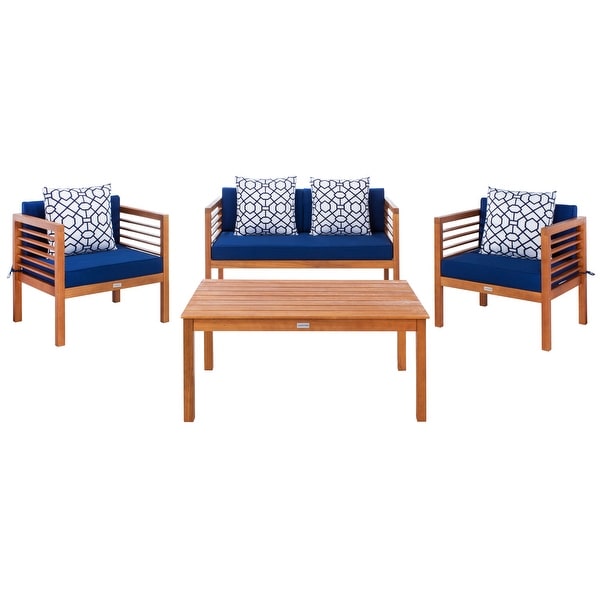 SAFAVIEH Outdoor Living Alda 4piece Set with Accent Pillows