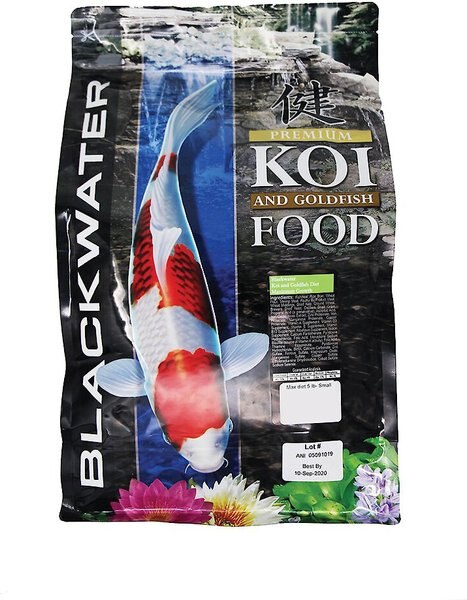 Blackwater Premium Koi and Goldfish Food Max Growth Small Pellet Fish Food， 5-lb bag