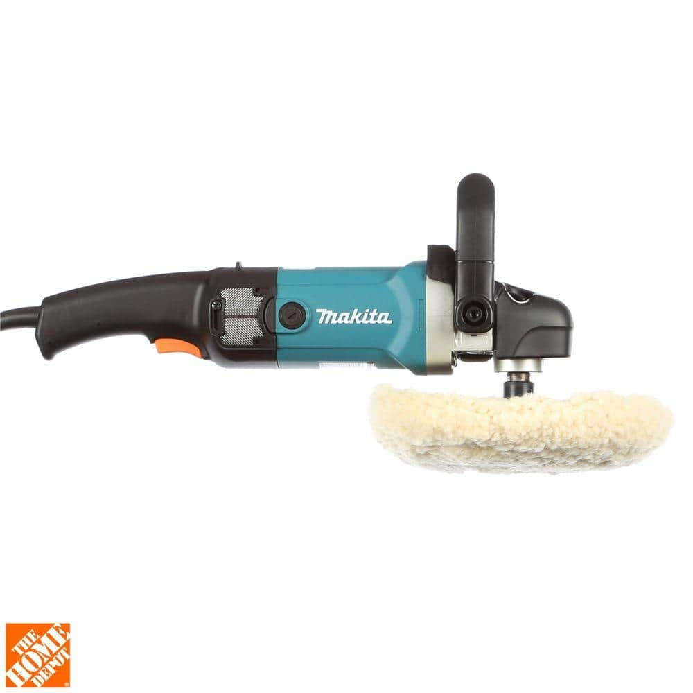 Makita 10 Amp 7 in. Corded 3,000 RPM Variable Speed Polisher with Side Handle, Wool Bonnet and 21 in. Contractor Bag 9237CX3