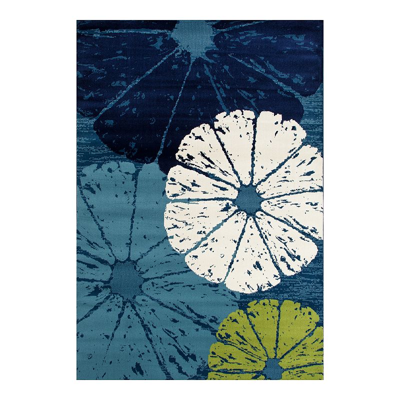 Art Carpet Oceanside Citrus Slice Blue Indoor Outdoor Rug