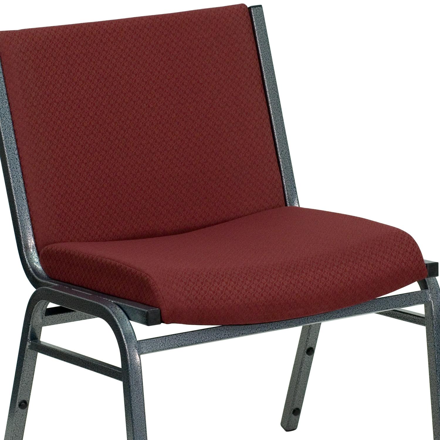 Flash Furniture HERCULES Series Big and Tall 1000 lb. Rated Burgundy Fabric Stack Chair