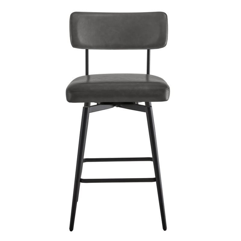 Elise Counter Height Swivel Bar Stool Chairs Set of 2 with Metal Frame