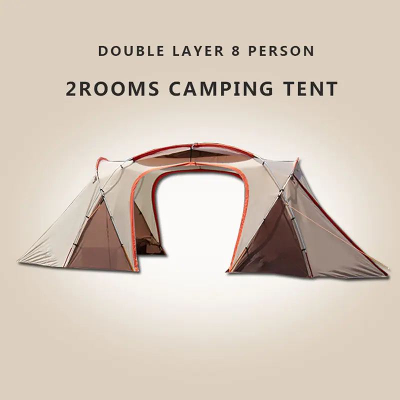 Two bedroom Tent Leisure Camping Double decker Oversized Camping Tent 6 Person