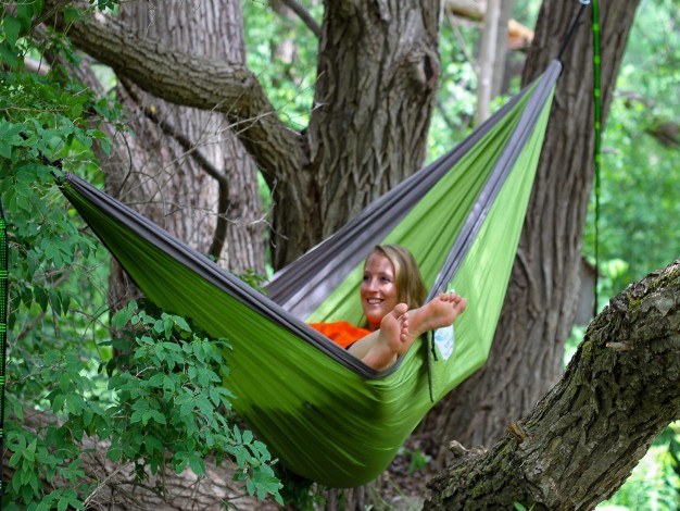 Gray And Green Heavy Duty Lightweight Traveler s Nylon Hammock