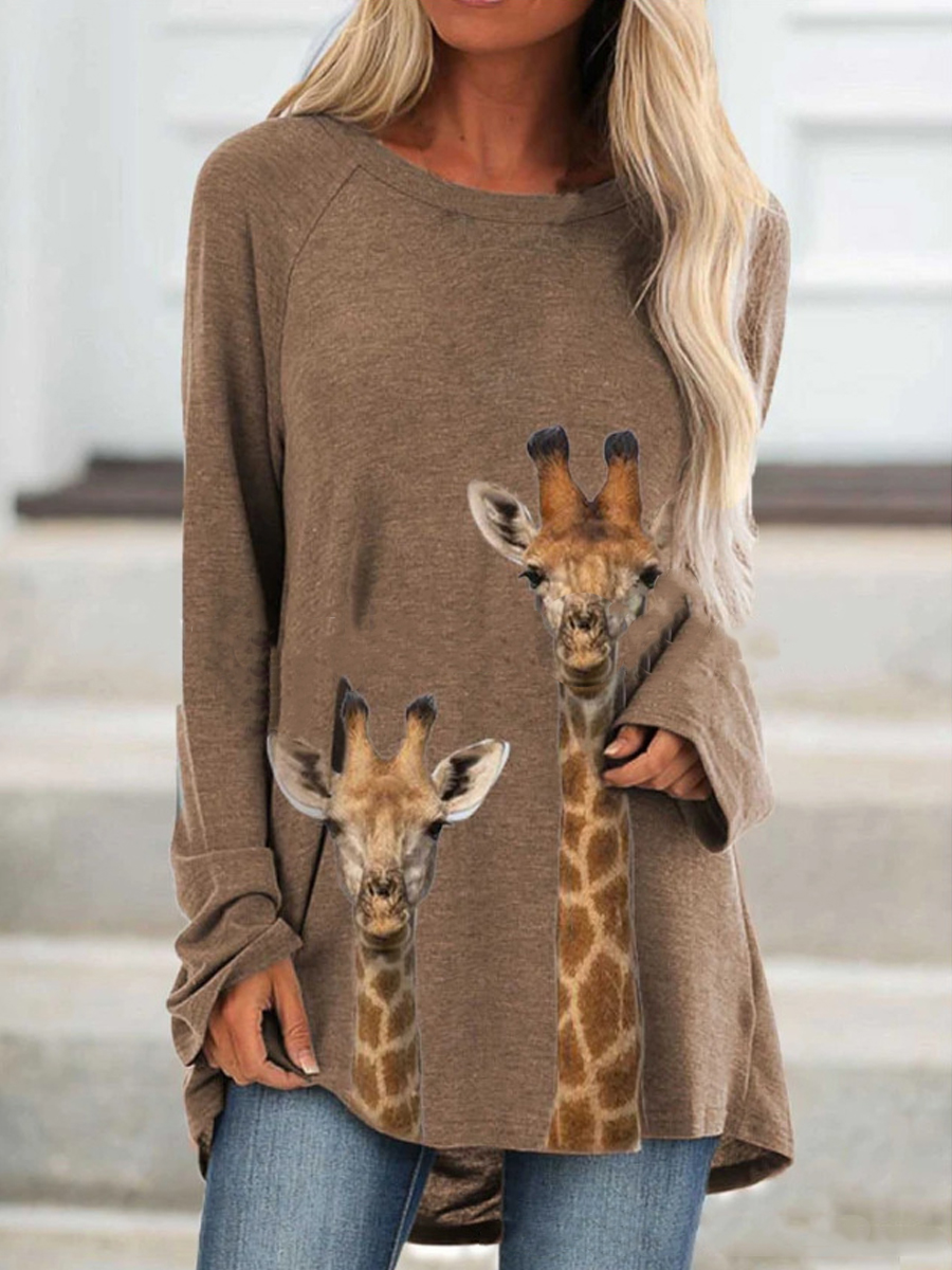 Animal Print Long Sleeve T-shirt