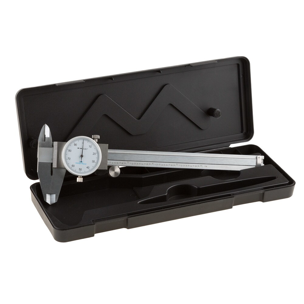 Dial Caliper   Stainless Steel and Shock Proof Tool With Plastic Carry Case  0  6 Inch Measuring Range by Stalwart