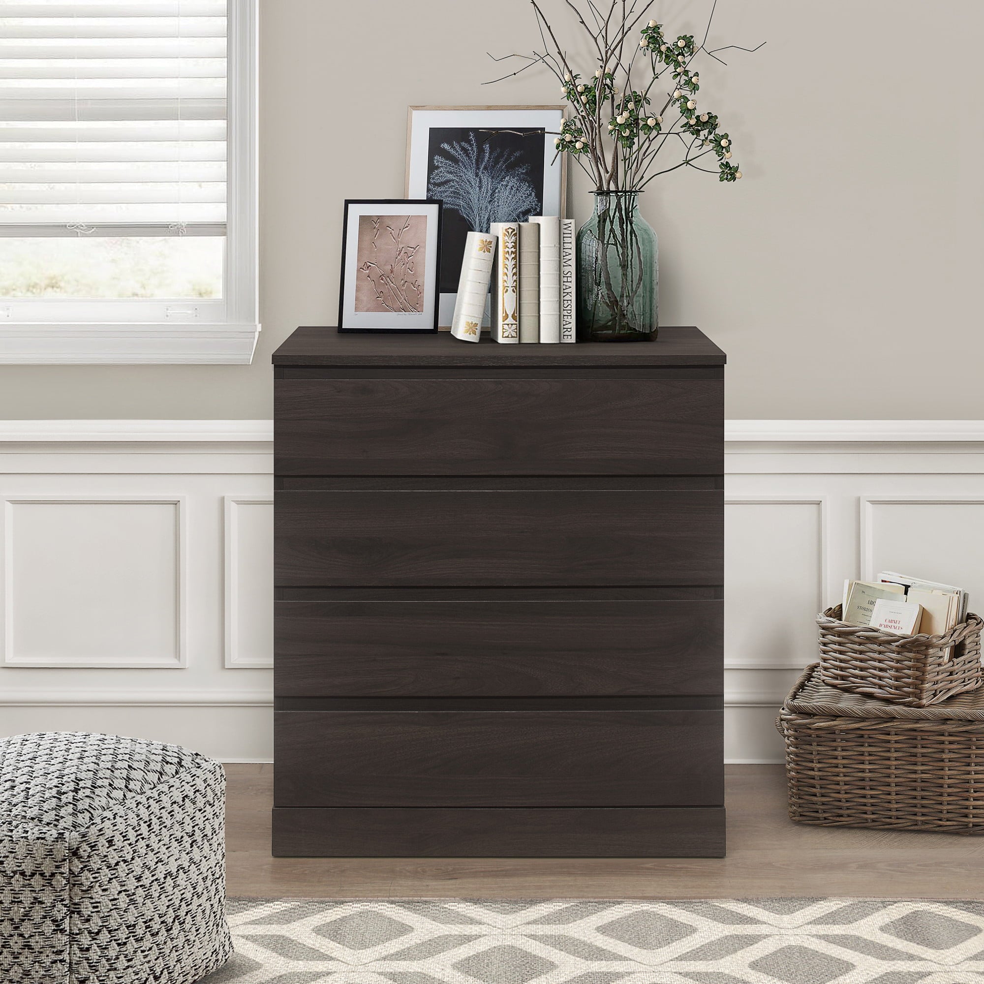 Brindle 4-Drawer Dresser, Espresso, by Hillsdale Living Essentials