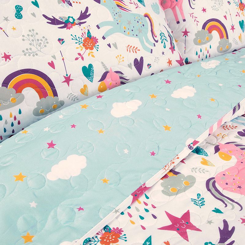 Lush Decor Unicorn Heart Quilt Set