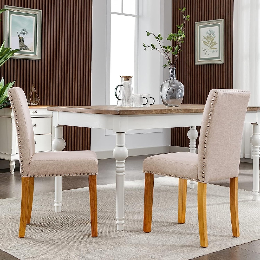 Mixoy Dining Chair Upholstered Dining Chairs with Nailed Trim Backrest Suitable for Dining Table  Kitchen Chair for Home