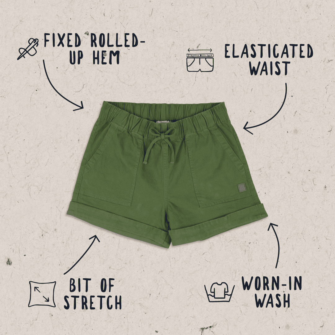 Carriso Organic Cotton Shorts - Vineyard Green