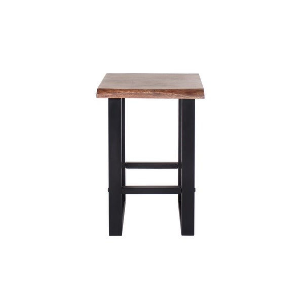 Jessore Handmade Live Edge Acacia and Iron Bar Stool (24-inch/ 30-inch)