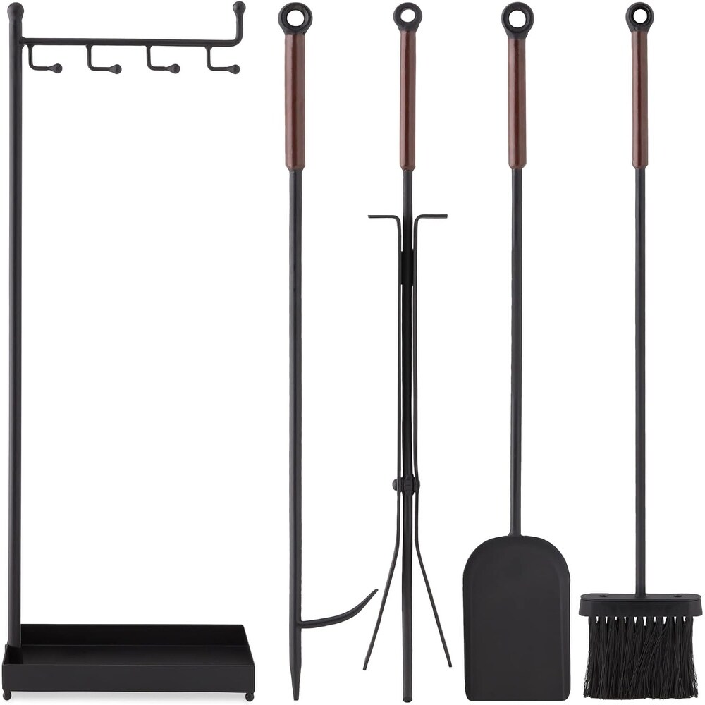 5 Piece Contemporary Fireplace Tool Set for Indoor Fireplace decoration