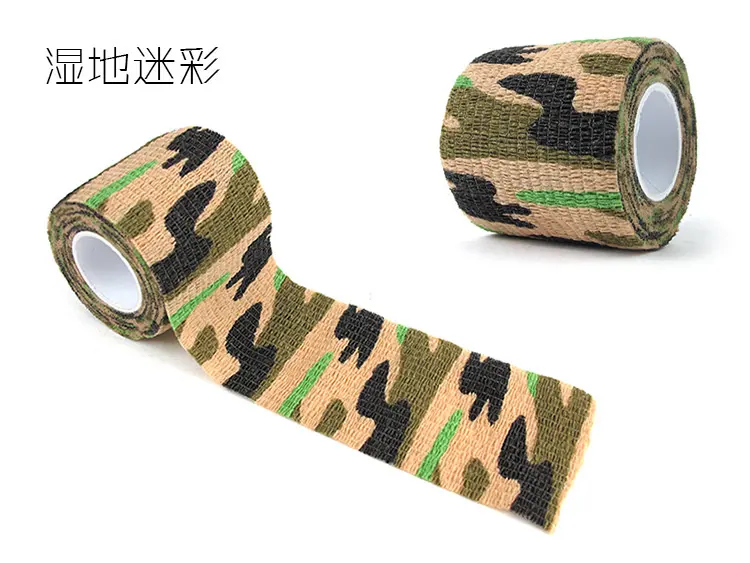 Non adhesive Self adhesive Stretchable Non woven Outdoor Camouflage Tape Outdoor Camping Riding Tape