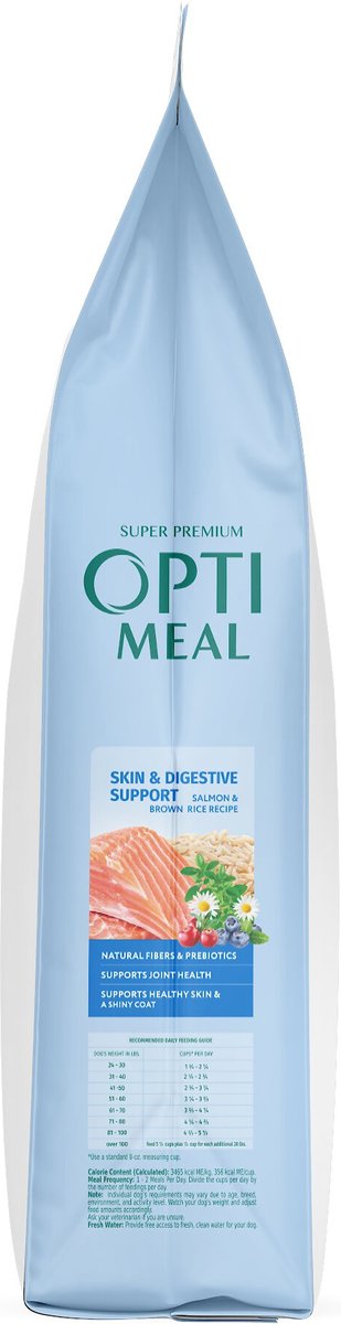 Optimeal Skin and Digestive Support Salmon and Brown Rice Recipe Medium and Large Breed Dry Dog Food