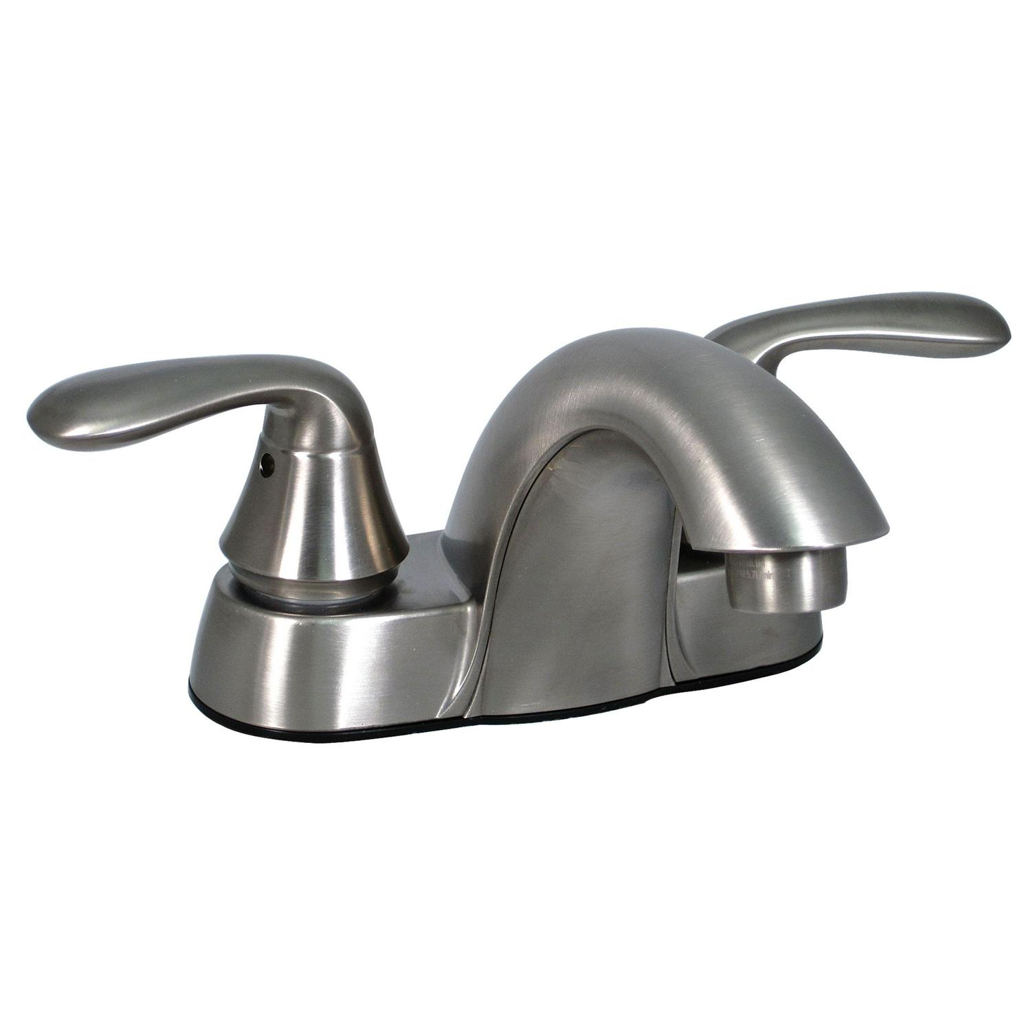 Valterra PF232401 Two-Handle 4 Hybrid Bathroom Faucet with Low-Arc Spout  Brushed Nickel