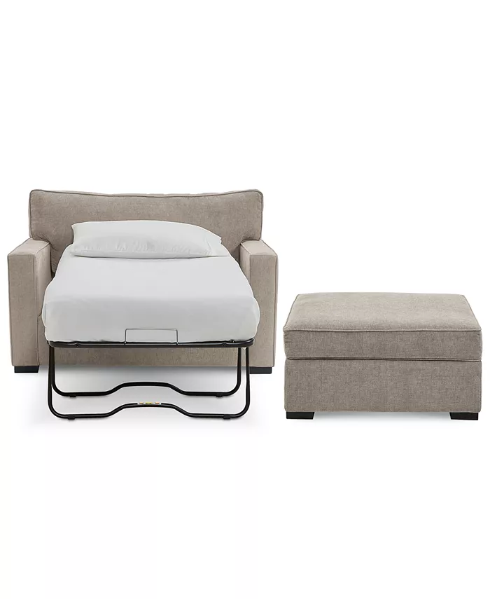 Furniture Radley 54 Fabric Chair Bed and 36 Storage Ottoman