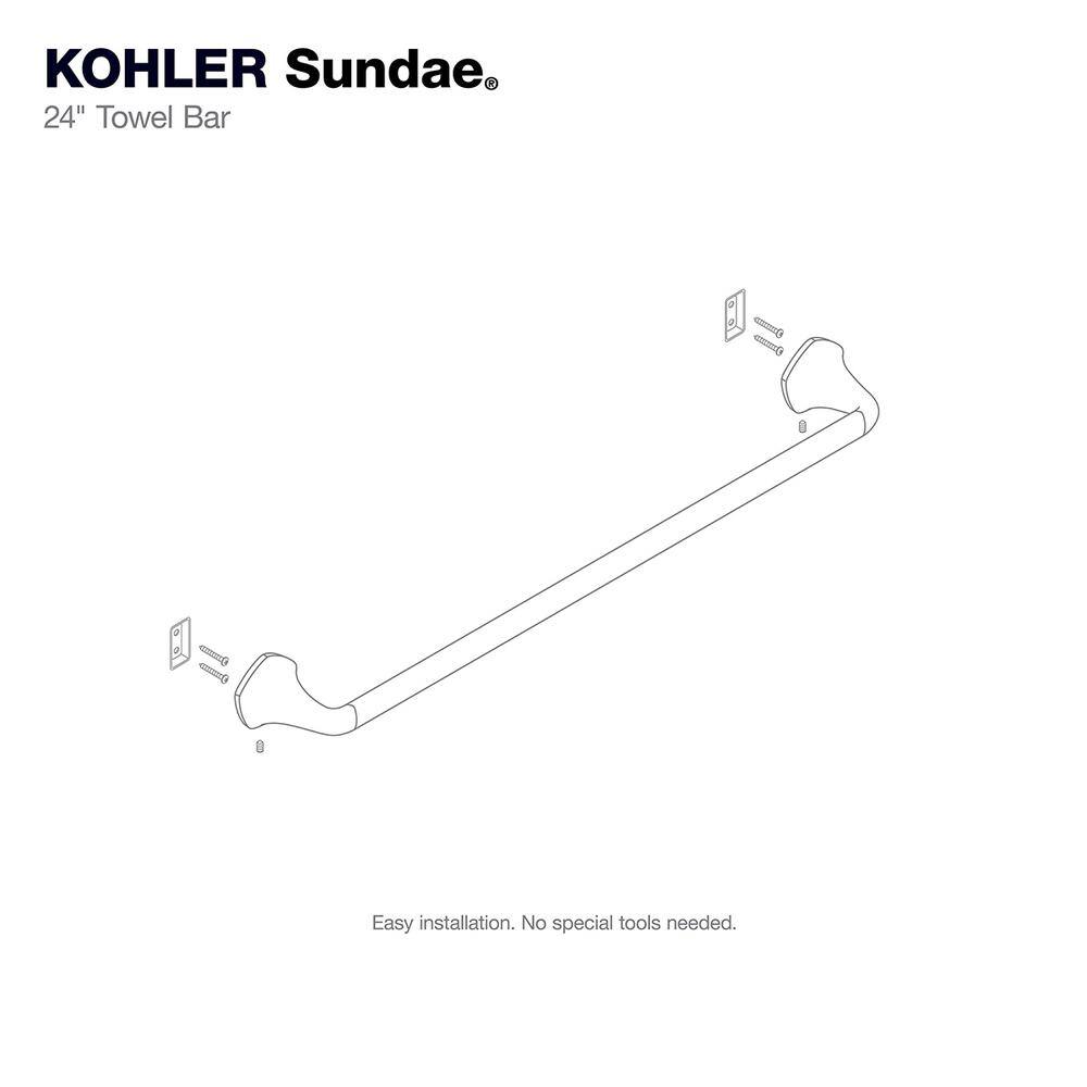 KOHLER Sundae 24 in. Towel Bar in Matte Black R31058-BL