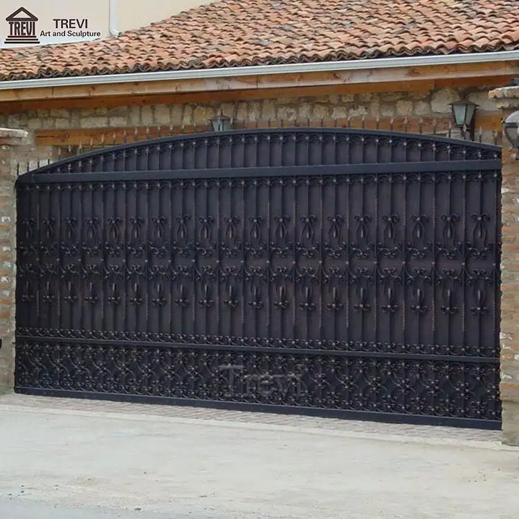 Metal Security Decorative Design Wrought Iron Front Door And Garden Gate Iron Fence For Sale