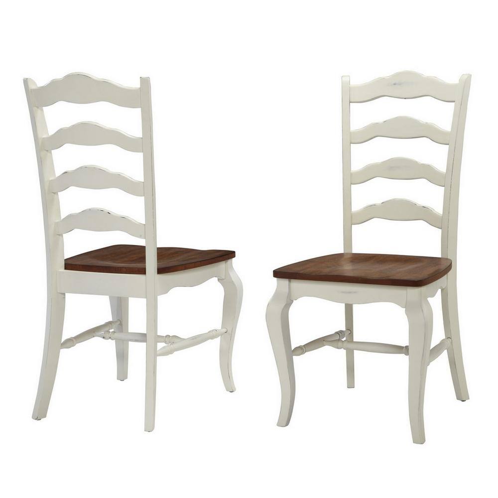 HOMESTYLES French Countryside Rubbed White Oak Dining Chair (Set of 2) 5518-802