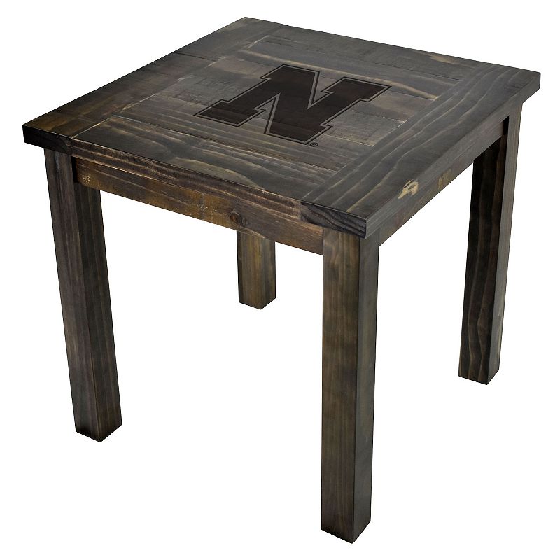 Nebraska Cornhuskers Reclaimed Side Table