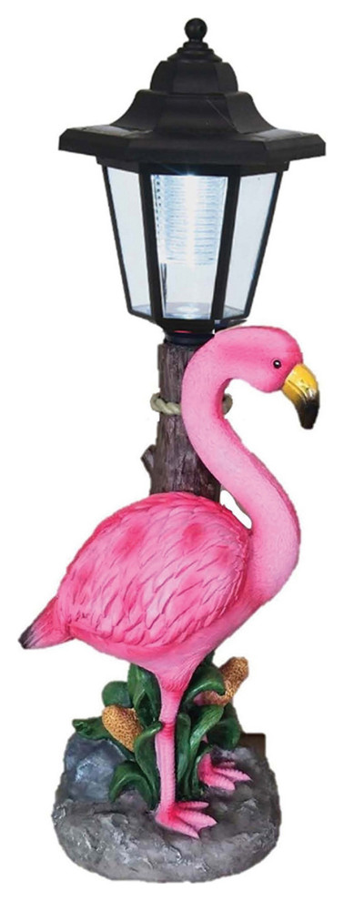 16 quotFlamingo Solar Light Post   Tropical   Post Lights   by Santa  x27s Workshop  Inc  Houzz