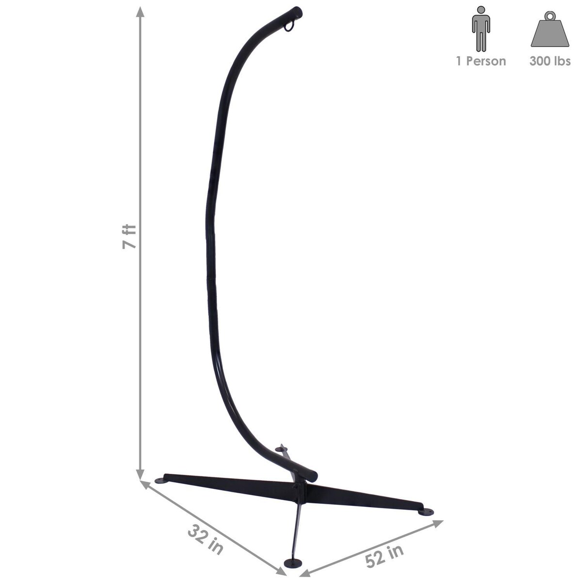 Ultimate Patio Steel C-Stand for Hanging Hammock Chairs