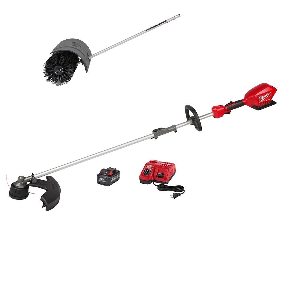 MW M18 FUEL QUIK-LOK String Trimmer Kit and Bristle Brush Attachment Bundle 2825-21ST-49-16-2741 from MW