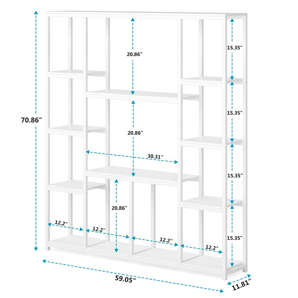 12 Open Shelf Etagere Bookcase Book Shelves Display Shelf   70.86'' H x 59'' W x 11.8'' D