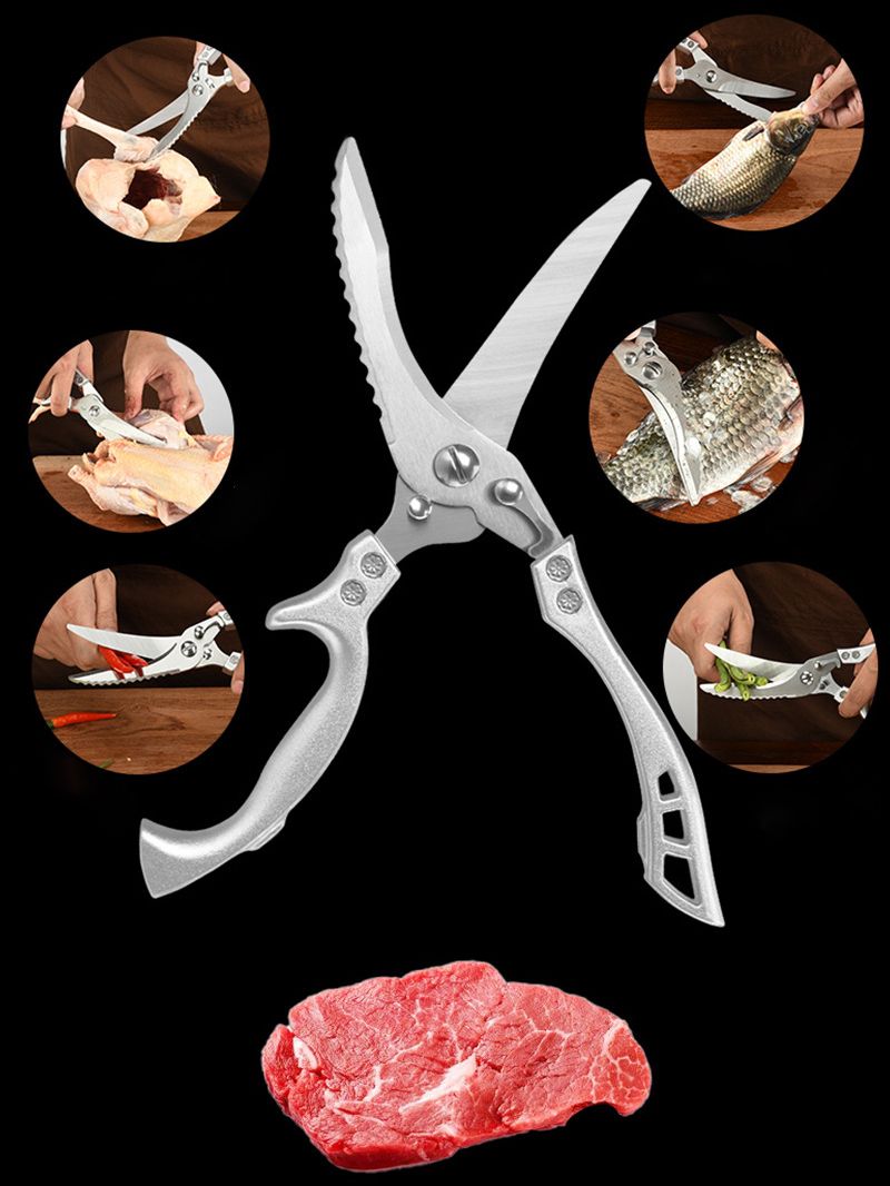 Heavy Duty Stainless Steel Kitchen Scissors,Multipurpose Ultra Sharp Utility Scissors, Professional Poultry Shears for Bone, Chicken, Meat, Fish, Turkey,Vegetables,Barbecue Scissors.