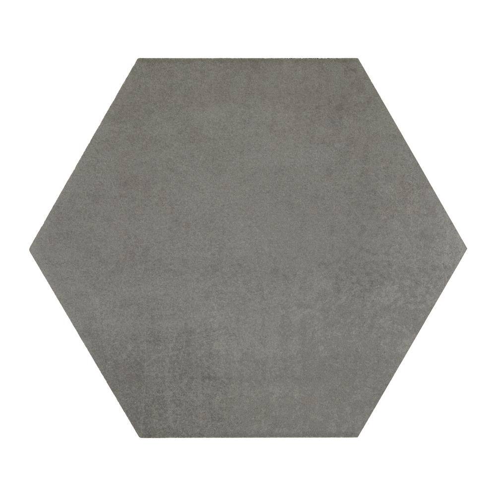 Marazzi Moroccan Concrete Gray 8 in. x 9 in. Glazed Porcelain Hexagon Floor and Wall Tile (9.37 sq. ft.Case) MC528HEX1P2