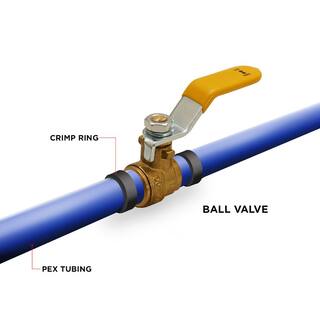 The Plumber's Choice Heavy Duty Brass Full Port Drop Ear PEX Ball Valve with 12 in. Expansion PEX Connection (10-Pack) 928W34-10-NL