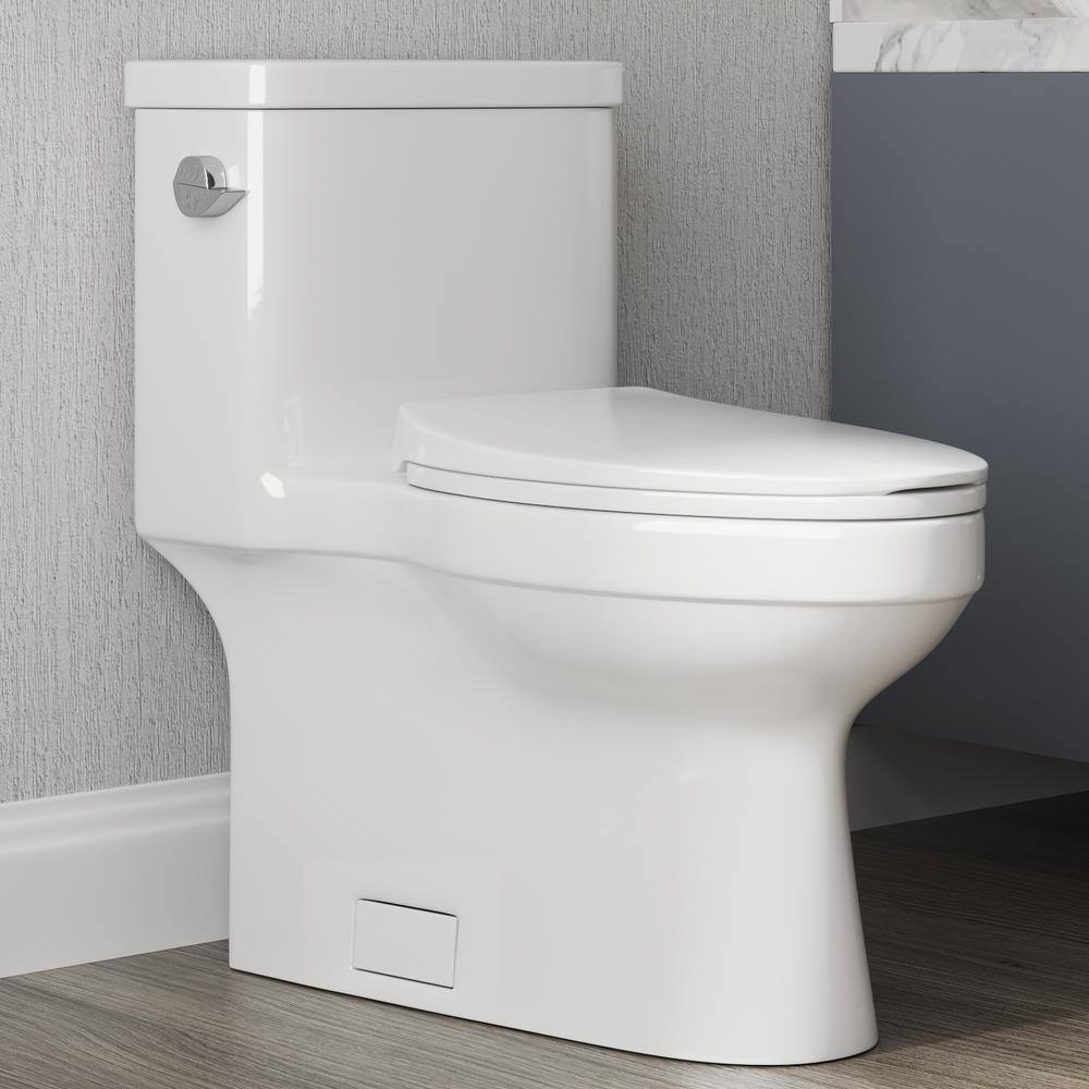 DEERVALLEY DeerValley Apex 12 in. Rough in Size 1-Piece 1.28 GPF Single Flush Elongated Toilet in White Seat Included DV-1F52828