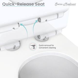 Swiss Madison Santorini 1-piece 1.11.6 GPF Dual Flush Elongated Toilet in Glossy White Seat Included SM-1T190