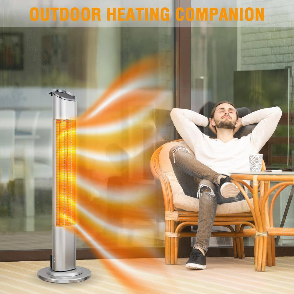 EdenBranch 1500-Watt Deluxe Freestanding Carbon Fiber Patio Heater with Remote 141014