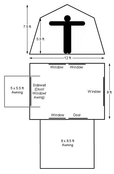 Kodiak Canvas 6133 Deluxe 12x9 6 Person Tent